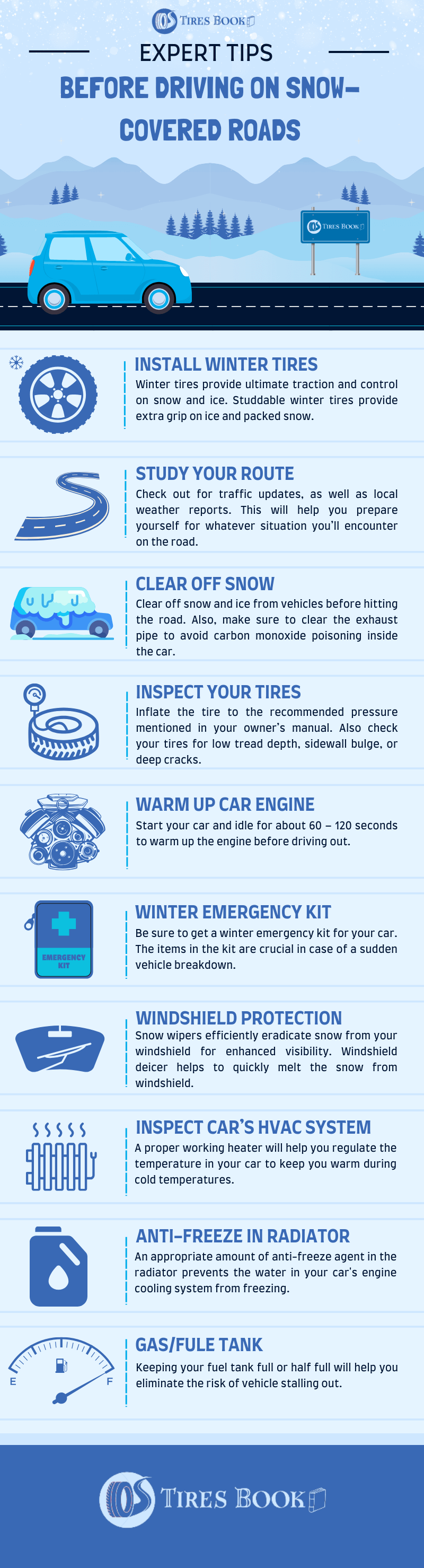 Infographic - Precautionary measure before driving on snow roads