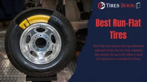 An inside of a run-flat tire showing reinforced sidewall